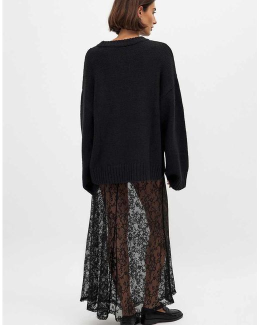 NA-KD Blue Lace Maxi Skirt