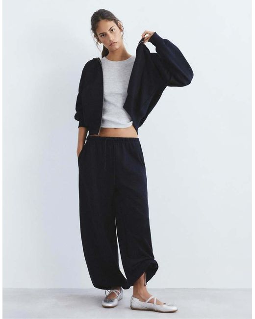 Pull&Bear Blue Wide-Leg Tracksuit Bottoms