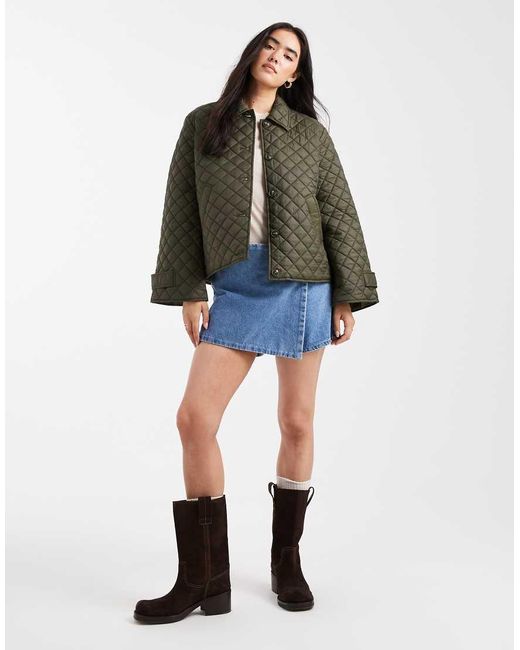 Vero Moda Brown Button Down Quilted Jacket