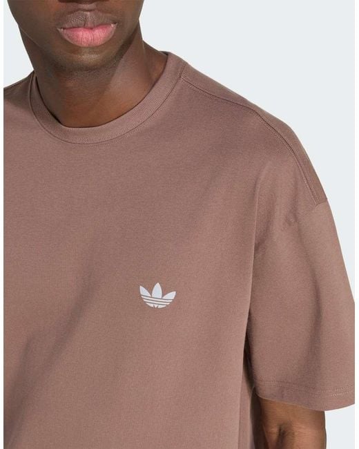 Adidas Originals Brown Trefoil Essentials Spacer Loose Tee for men