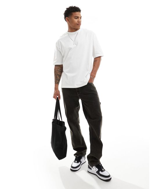 T-shirt oversize à imprimé papillon au dos ASOS pour homme en coloris White