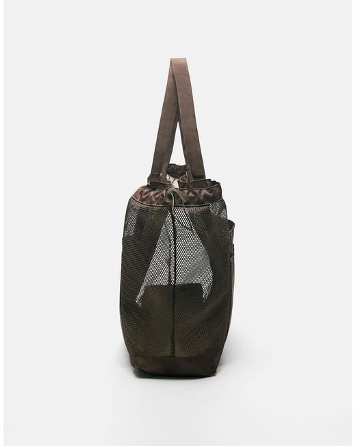 Pull&Bear Black Stwd Mesh Shopper Bag for men