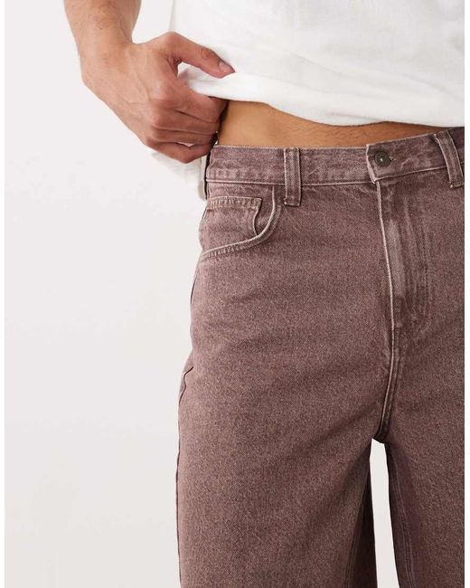 ASOS Natural Loose Denim Jorts for men