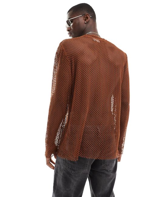 ASOS Brown Long Sleeve T-shirt for men