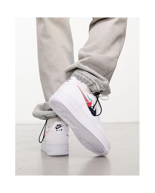 Nike Air Force 1 '07 - Sneakers Met Gestapelde Swoosh in het Gray voor heren