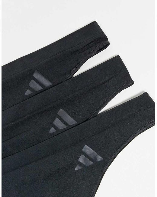 Adidas Black Seamless 3 Pack Thong