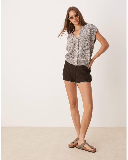 ASOS Gray Ply Silver Button Knitted Tank