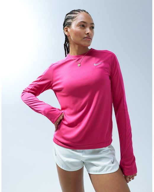 Nike Pink – pacer dri-fit – langärmliges oberteil