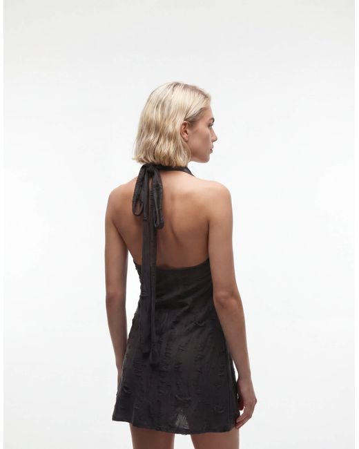 Weekday Natural Drape Halter Mini Dress