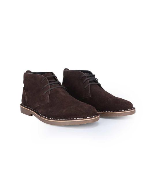 OFF THE HOOK Brown 'Sahara' Suede Leather Casual Lace-Up Chukka Boots for men
