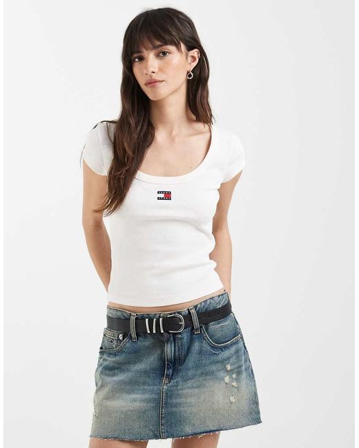 Tommy Hilfiger White Badge Slim Fit Rib T-shirt