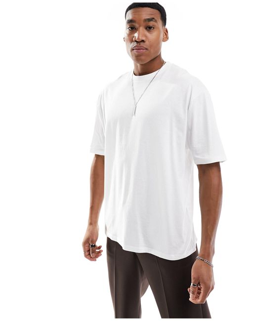 Camiseta blanca extragrande con estampado floral en la espalda ASOS de hombre de color White