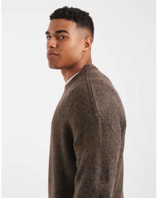 Only & Sons Brown Long Sleeve Soft Crew Neck Knit for men