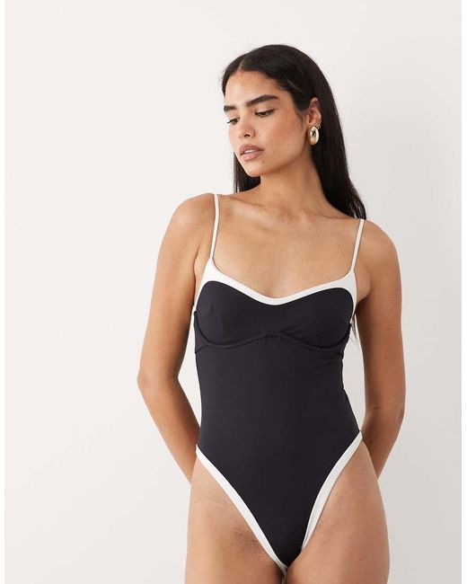 Tala Blue Contrast Underwired Swimsuit