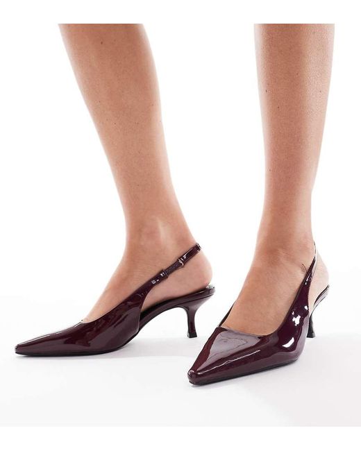 SEQWL Wide Fit Brown Maybach Slingback Kitten Heels