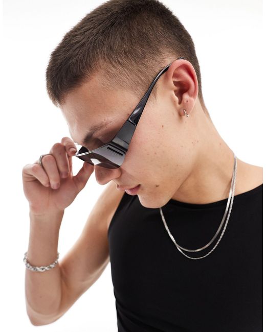 ASOS Black Wrap Sunglasses for men