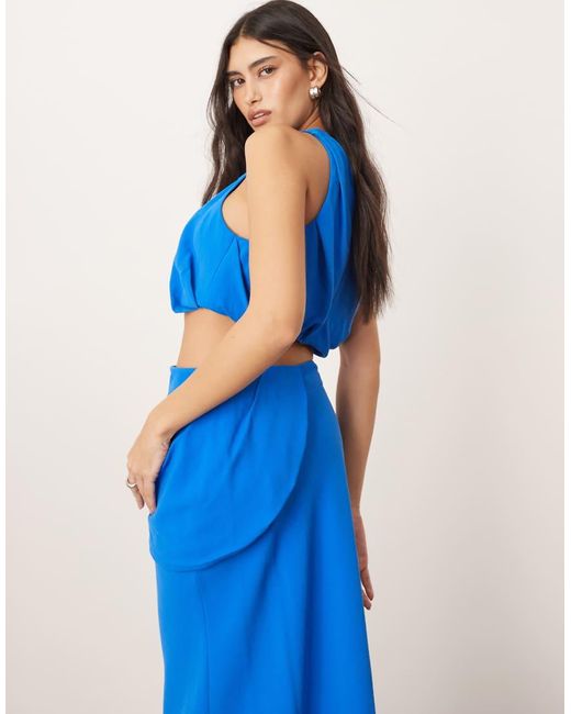 ARRANGE Blue Drape Detail Maxi Skirt Co-ord