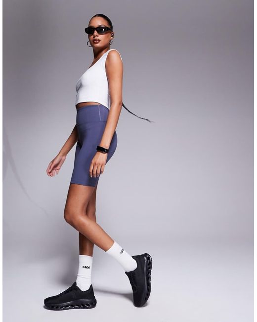 4505 Blue Active Square Neck Cap Sleeve Top