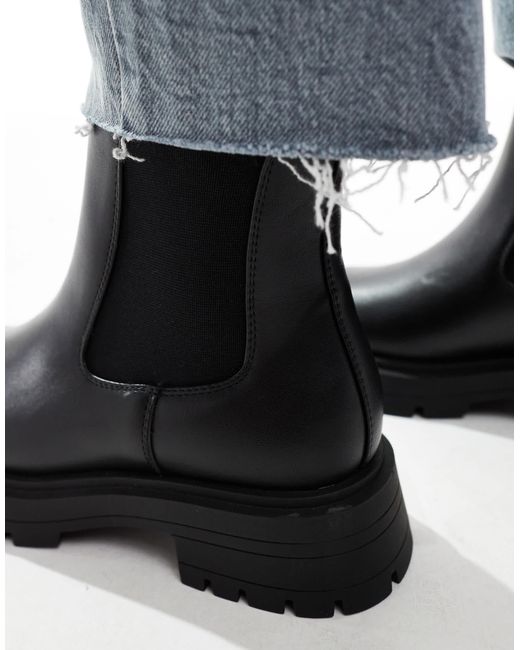 ASOS Black Wide Fit Adjust Chunky Chelsea Boots