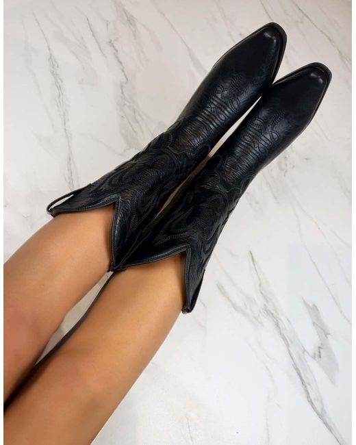 GIA STUDIOS Black Cowboy Western Boots