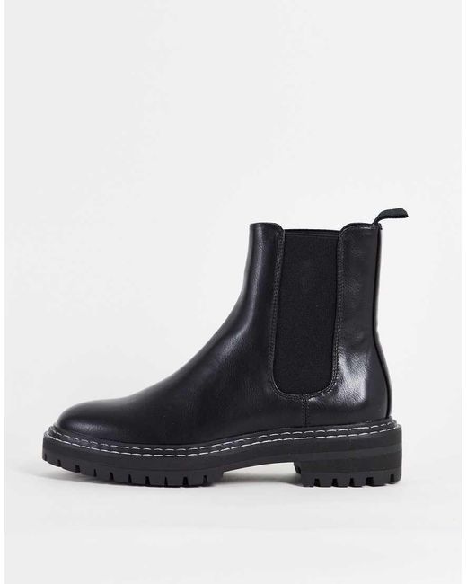 ONLY Black Chelsea Boot With Contrast Stitch