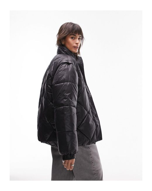 Convertible Puffer Jacket in Black Lyst