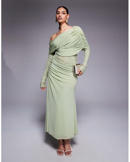 ASOS Long Sleeve Slouchy Bardot Mesh Mix Maxi Dress | Lyst ASOS Long Sleeve Slouchy Bardot Mesh Mix Maxi Dress | Lyst