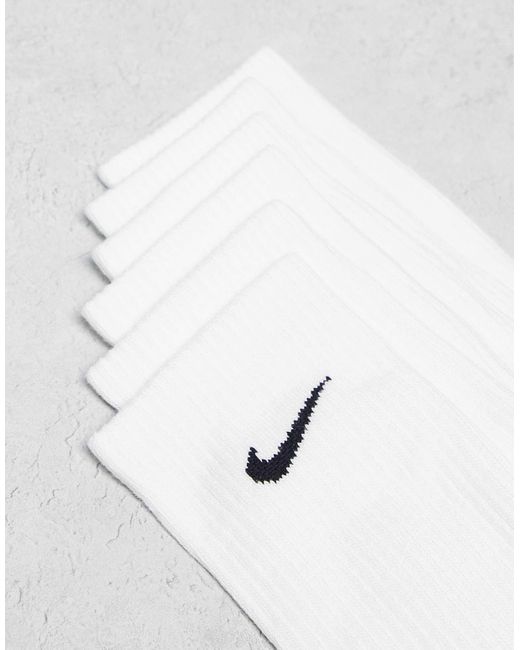 Nike White Everyday Cushioned Plus 6 Pack Crew Socks