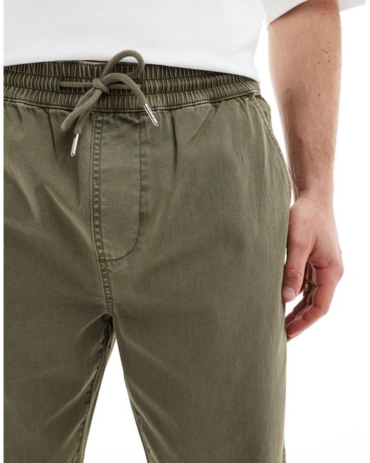 ASOS Green Straight Leg Pull On Trouser for men