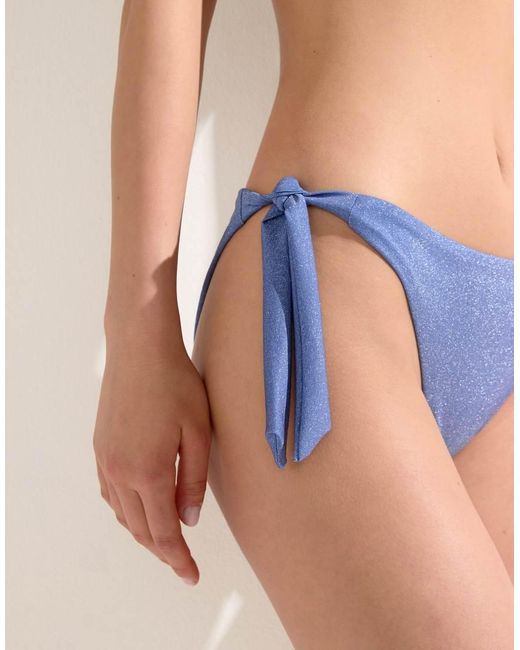 Calzedonia White Bow Bikini Bottoms Golden Glow