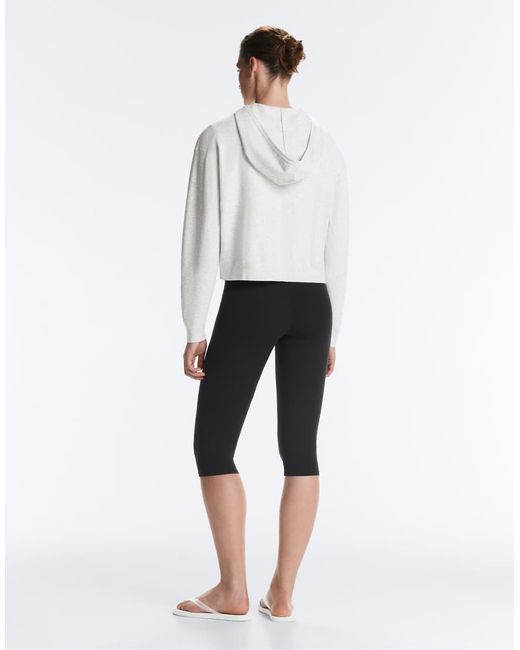 Oysho White Hooded Knit Jacket