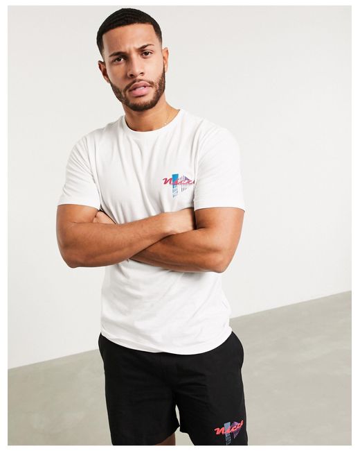 Miami T Shirt A Imprime Dans Le Dos Coton Nicce London Pour Homme En Coloris Blanc Lyst
