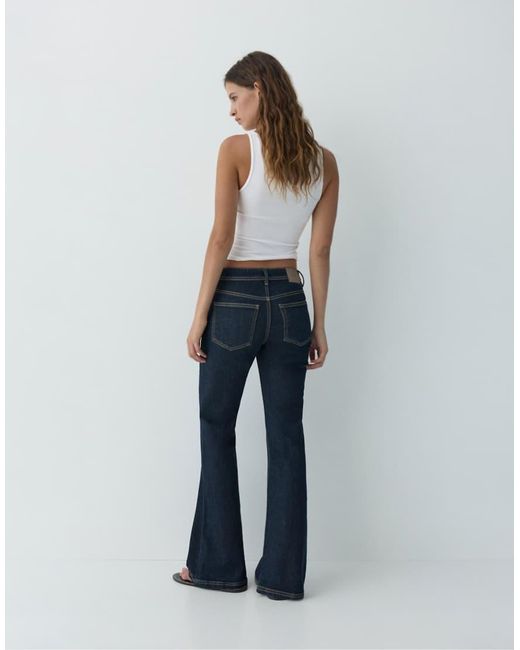 Pull&Bear Blue Low-Rise Boot-Cut Jeans
