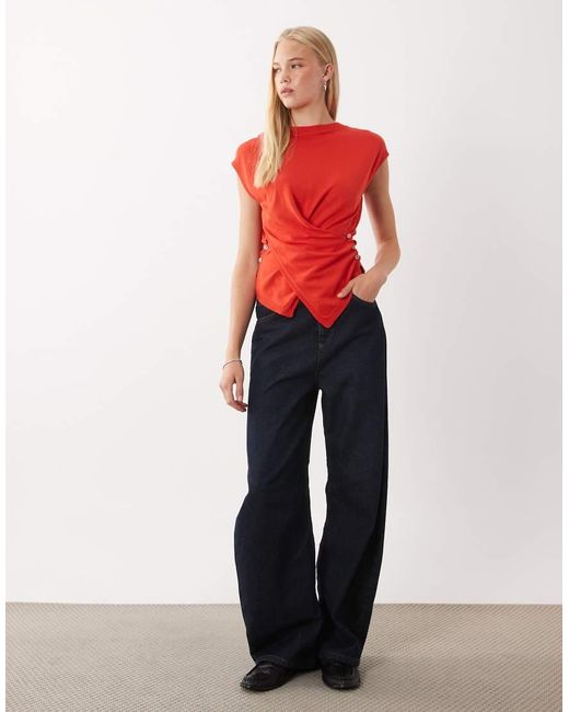Mango Red Sleeveless Lightweight Knitted Top