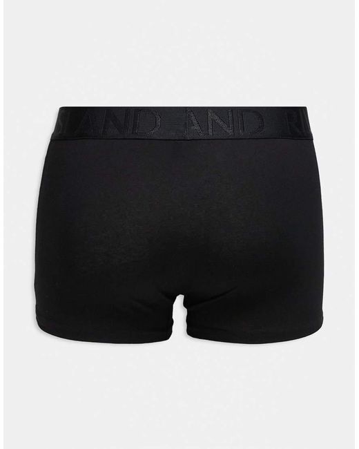 River Island Black 5 Pack Cotton Stretch Trunks for men