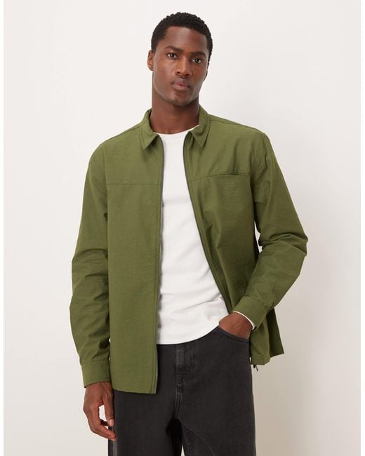 ASOS Green Overshirt With Pocket Details for men