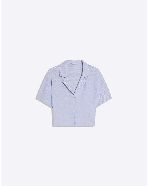 Bershka White Rustic Short Sleeve Shirt