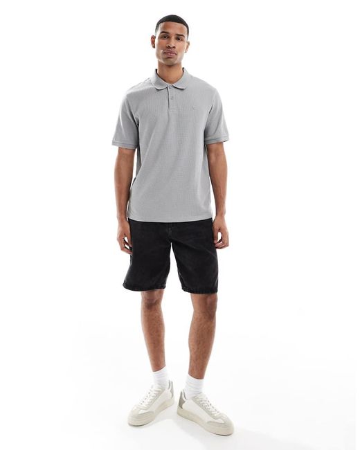 Jack & Jones Gray Textured Polo for men