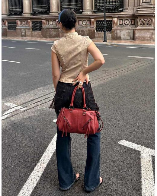 Bershka Red Zip Bag