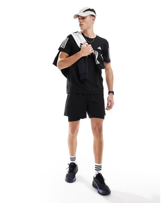 Adidas Originals Black Adidas Running Own The Run T-Shirt for men