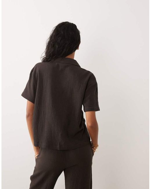 Jdy Black Cheesecloth Shirt Co-ord