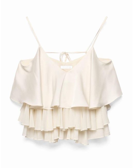 NA-KD Natural Layered Frill Singlet