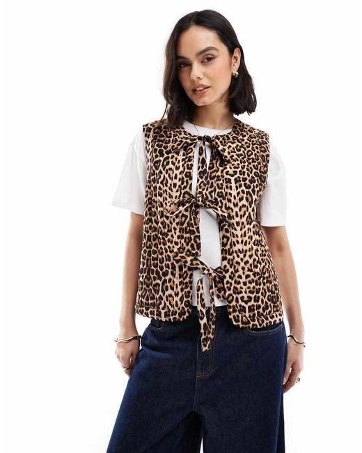 Vero Moda Gilet Met Striksluiting in het Blue