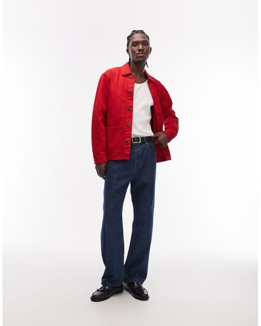 Tommy Hilfiger Red Chore Jacket for men