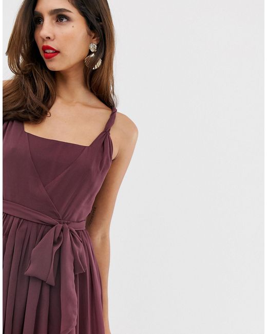 square neck midi prom dress