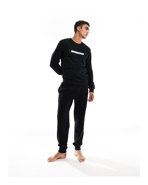 Emporio Armani Black Bodywear Lounge joggers for men