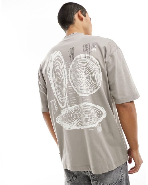 Camiseta extragrande con estampado en la espalda ASOS de hombre de color White