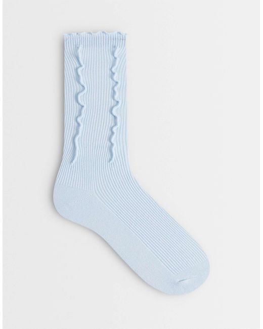 SUI AVA Blue Ruffle Socks