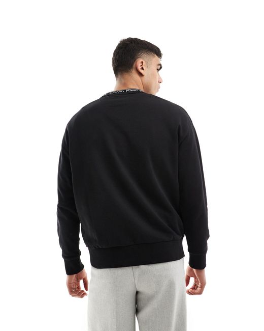 Calvin Klein Black Running Logo Comfort Sweatshirt for men