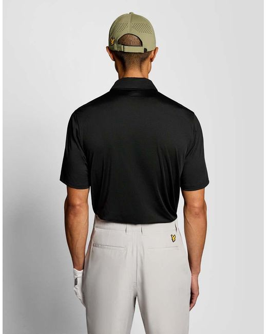 Lyle & Scott Black Ss Polo Shirts Golf Concealed Placket Polo Shirt for men